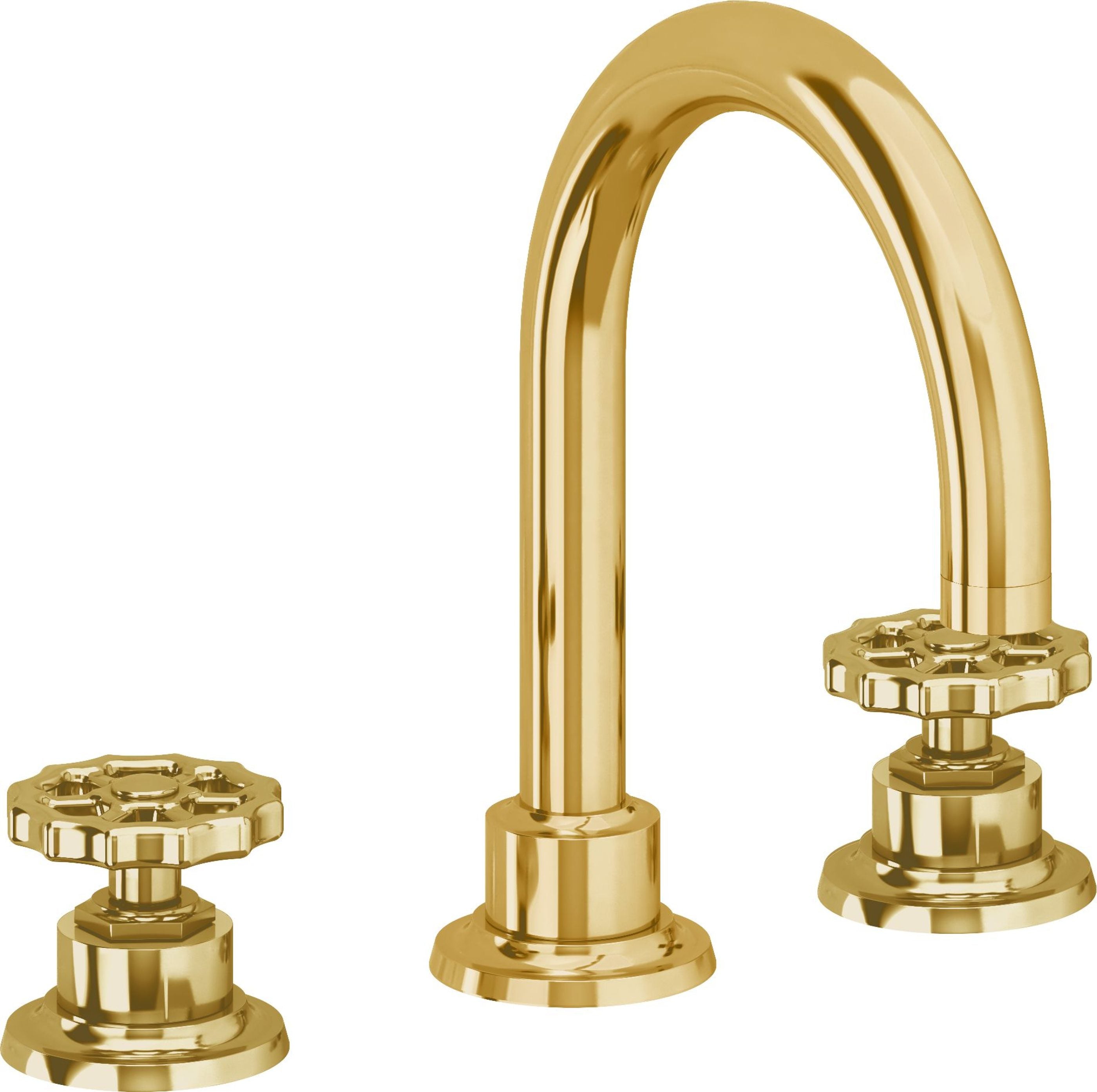 California Faucets - 8102W-LPG - 8" Widespread Lavatory Faucet - Lifetime Polished Gold (PVD) - Descanso Works