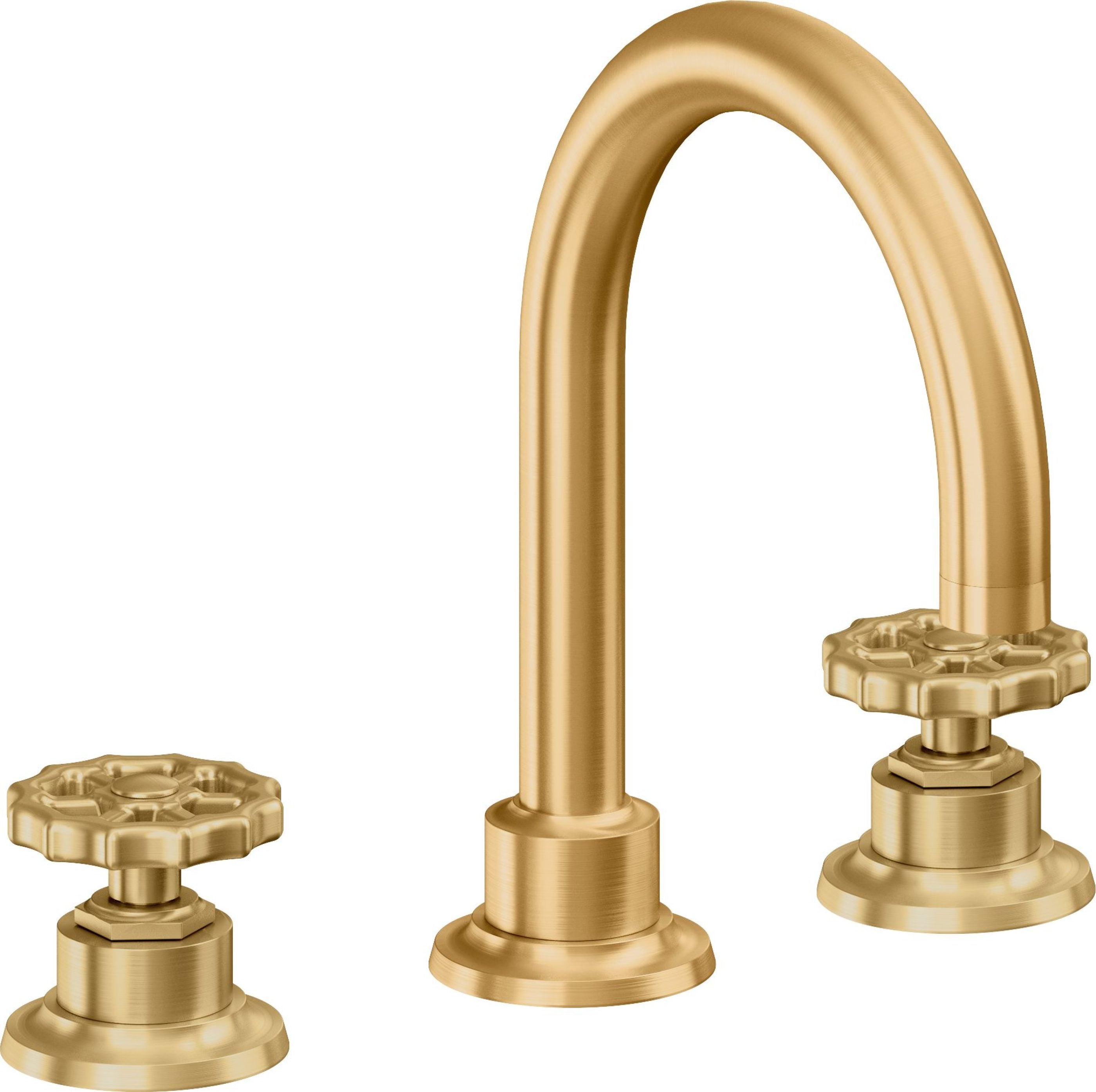 California Faucets - 8102W-LSG - 8" Widespread Lavatory Faucet - Lifetime Satin Gold (PVD) - Descanso Works