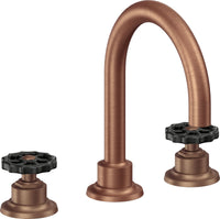 California Faucets - 8102WBZBF-ACF - 8" Widespread Lavatory Faucet with Completely Finished ZeroDrain - Antique Copper Flat - Descanso Works