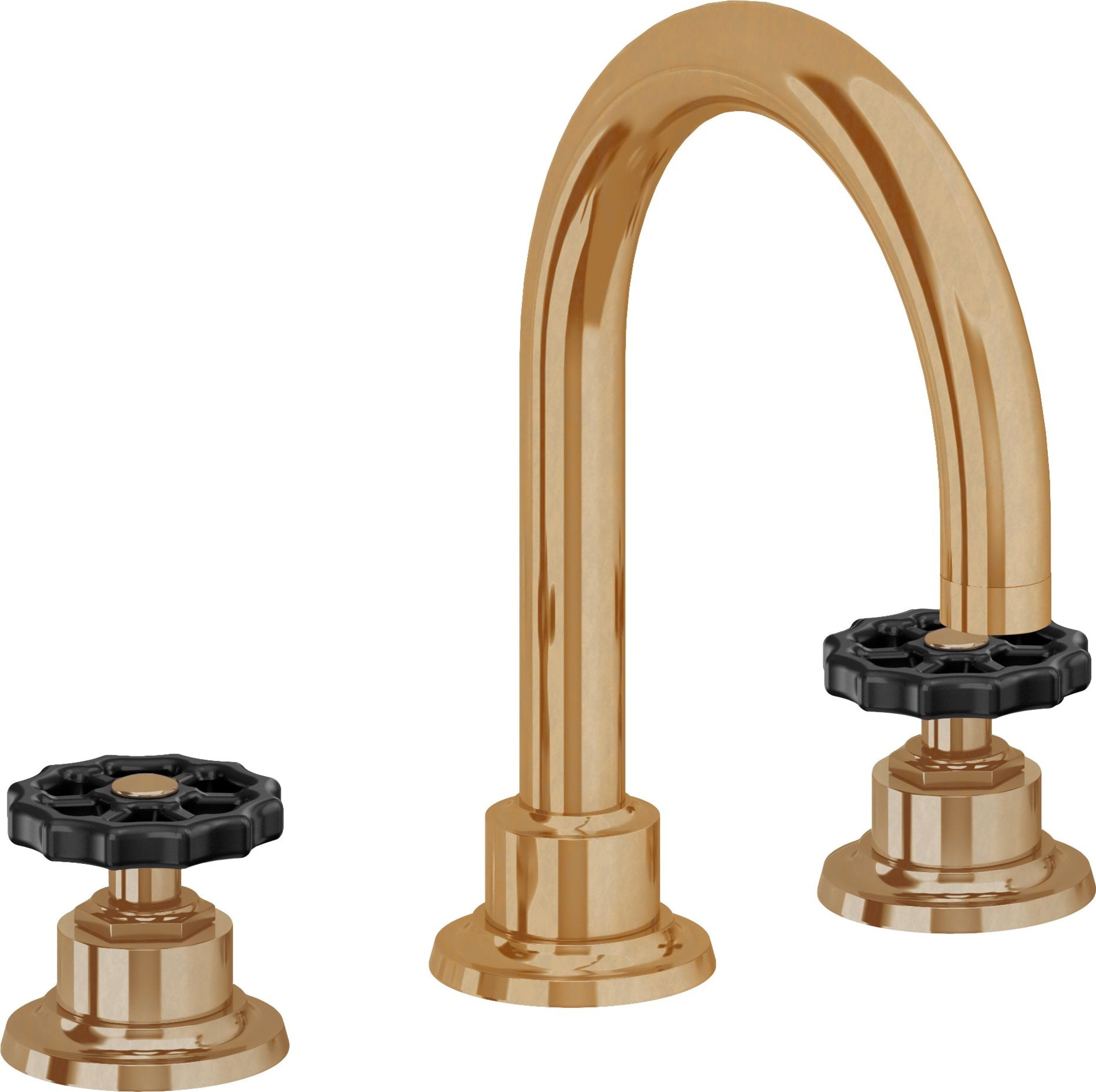 California Faucets - 8102WB-BBU - 8" Widespread Lavatory Faucet - Burnished Brass Uncoated - Descanso Works