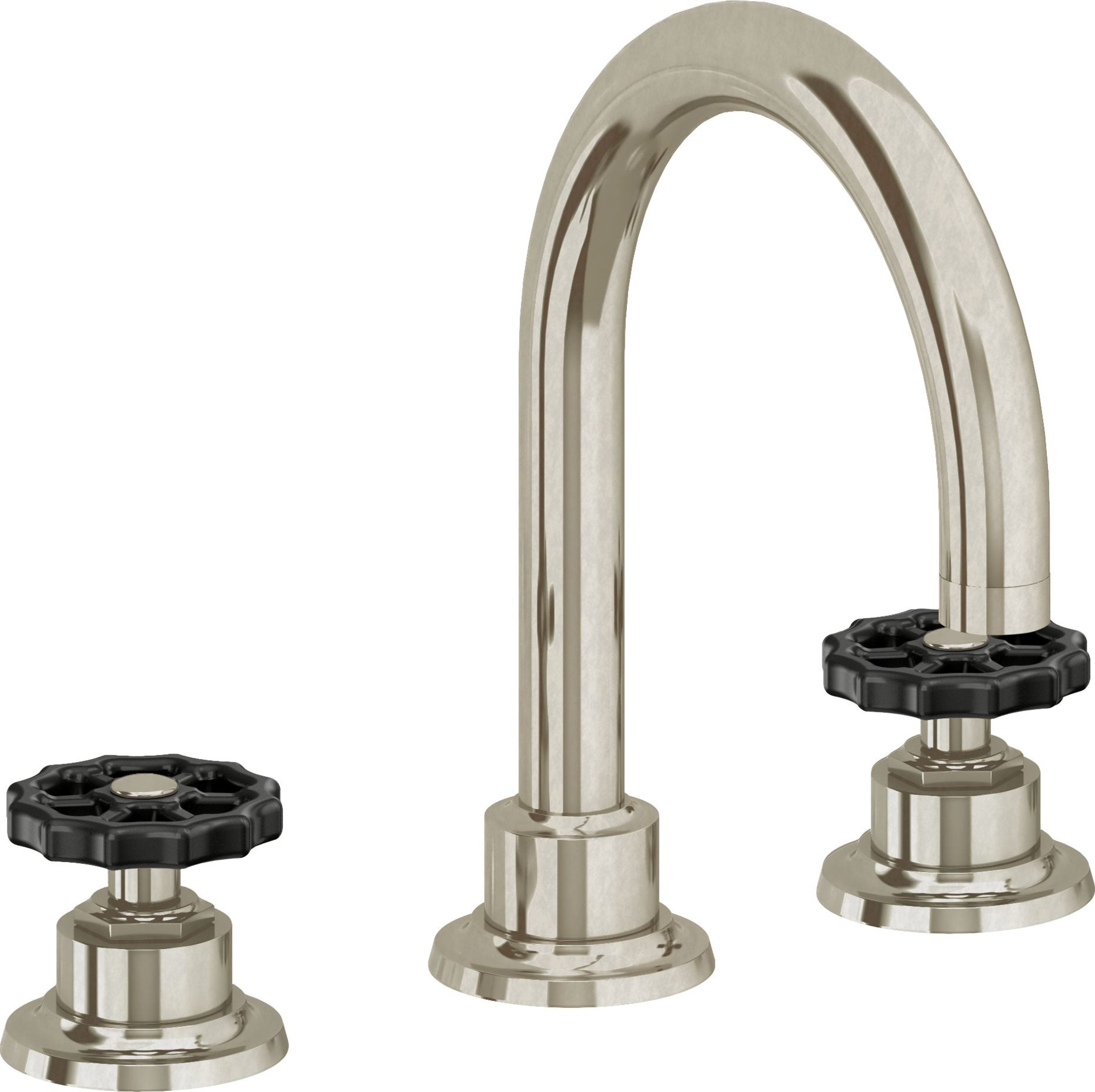 California Faucets - 8102WB-BNU - 8" Widespread Lavatory Faucet - Burnished Nickel Uncoated - Descanso Works