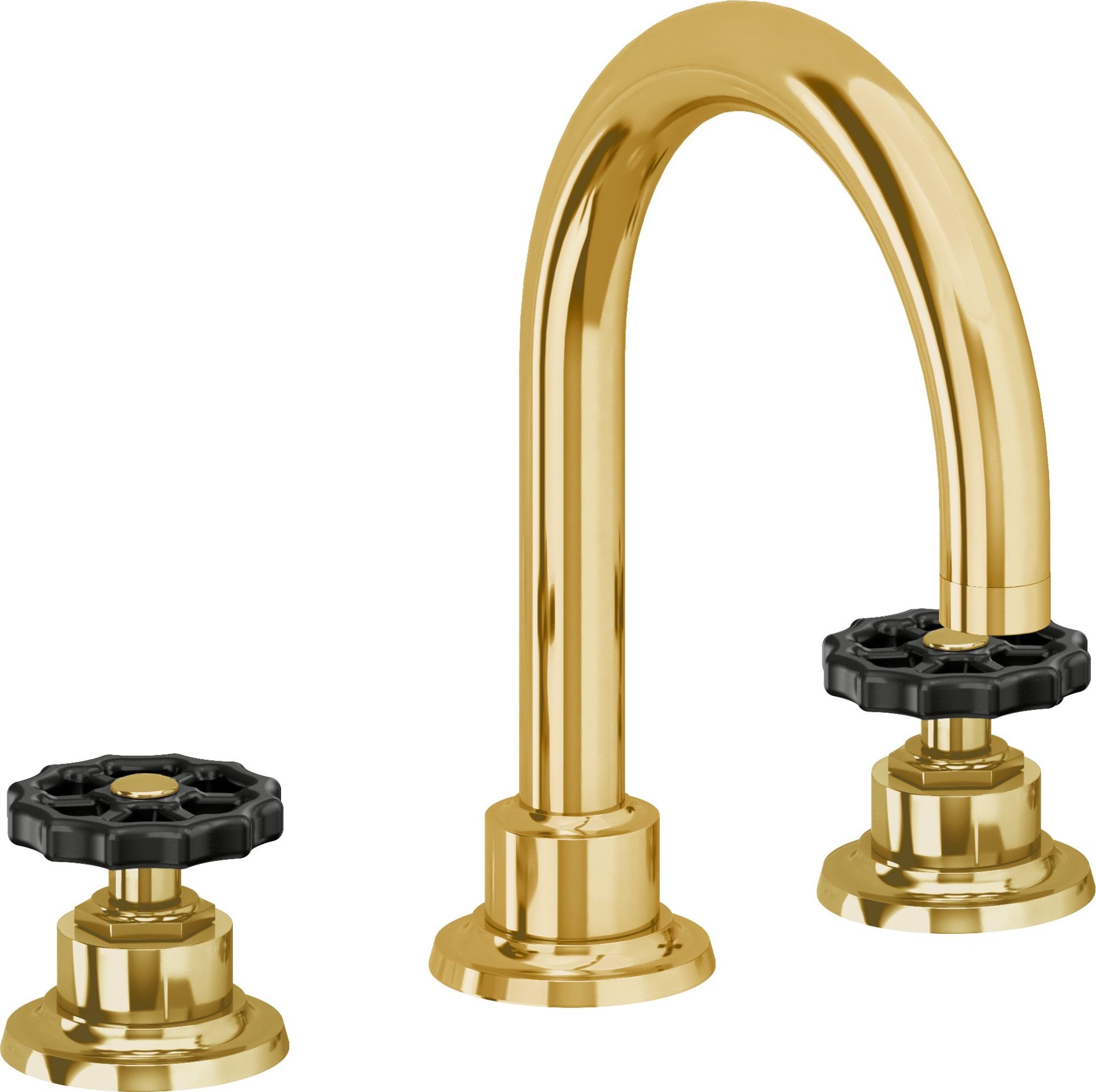 California Faucets - 8102WB-LPG - 8" Widespread Lavatory Faucet - Lifetime Polished Gold (PVD) - Descanso Works