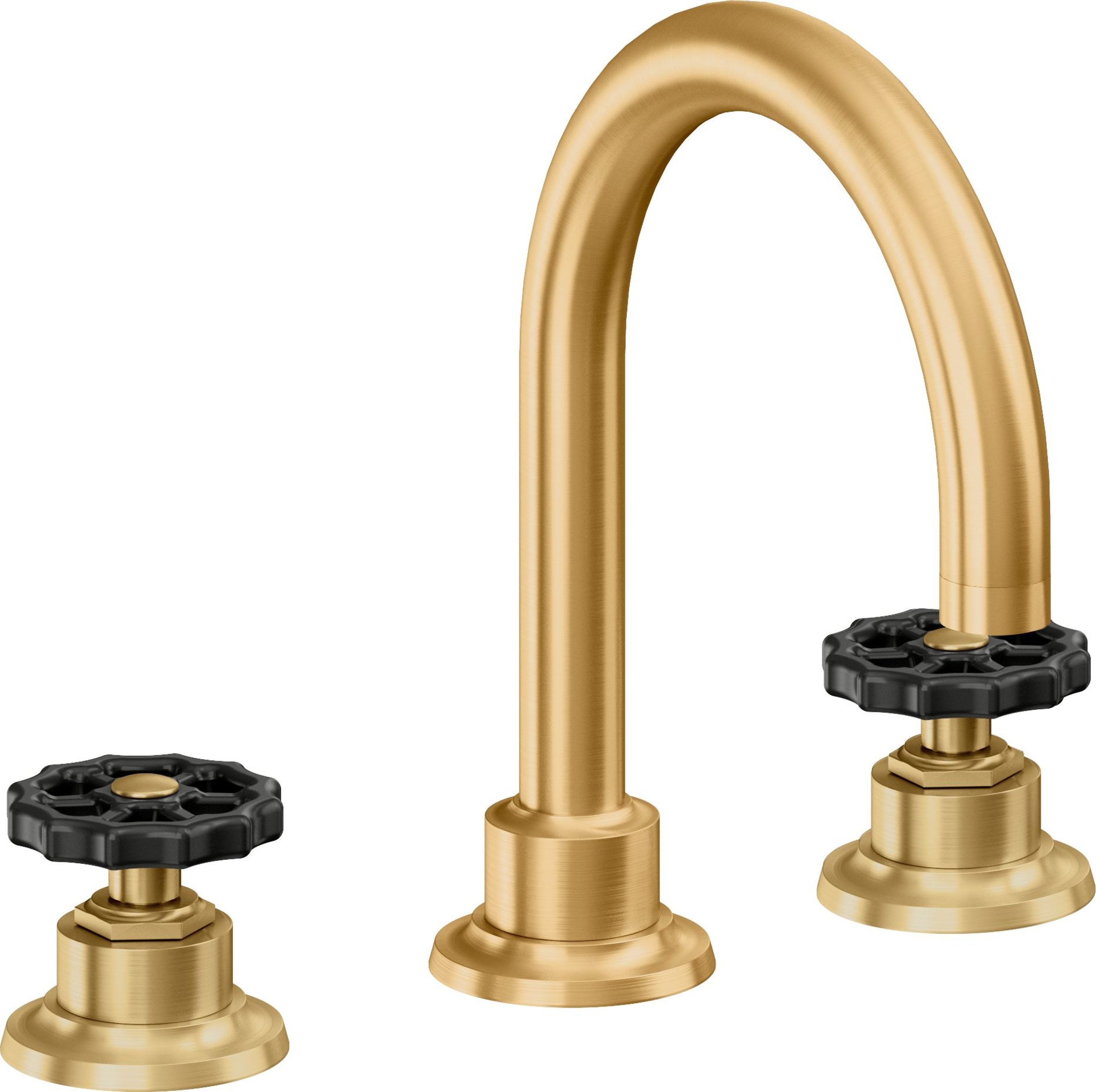 California Faucets - 8102WB-LSG - 8" Widespread Lavatory Faucet - Lifetime Satin Gold (PVD) - Descanso Works