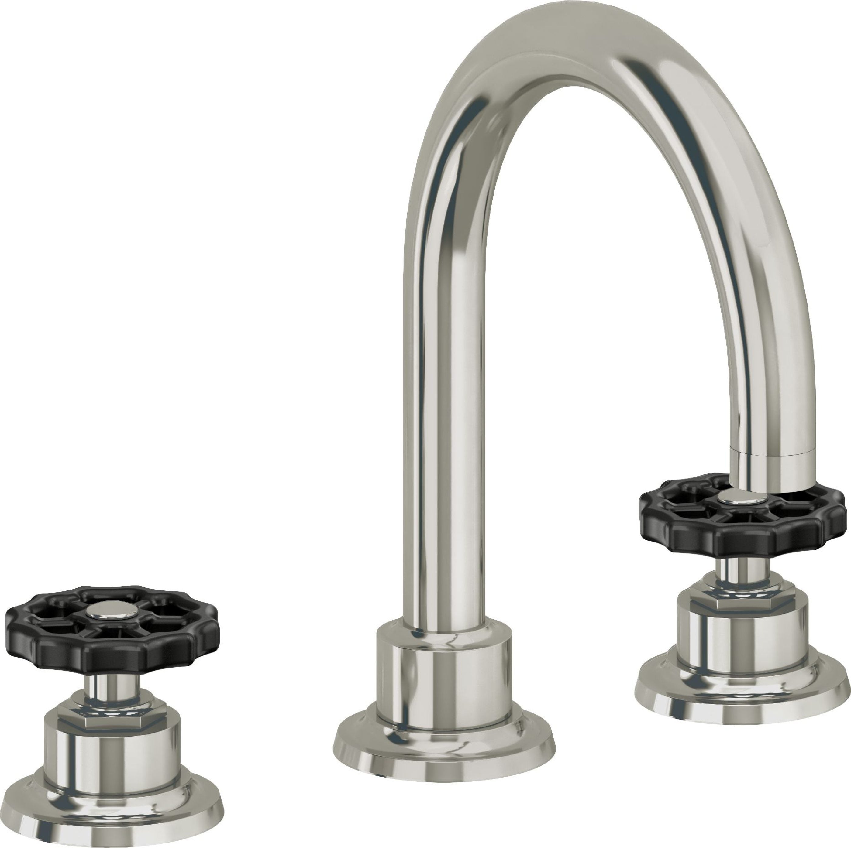 California Faucets - 8102WB-PN - 8" Widespread Lavatory Faucet - Polished Nickel (PVD) - Descanso Works