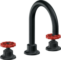 California Faucets - 8102WRZBF-CB - 8" Widespread Lavatory Faucet with Completely Finished ZeroDrain - Carbon (PVD) - Descanso Works