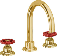 California Faucets - 8102WR-LPG - 8" Widespread Lavatory Faucet - Lifetime Polished Gold (PVD) - Descanso Works