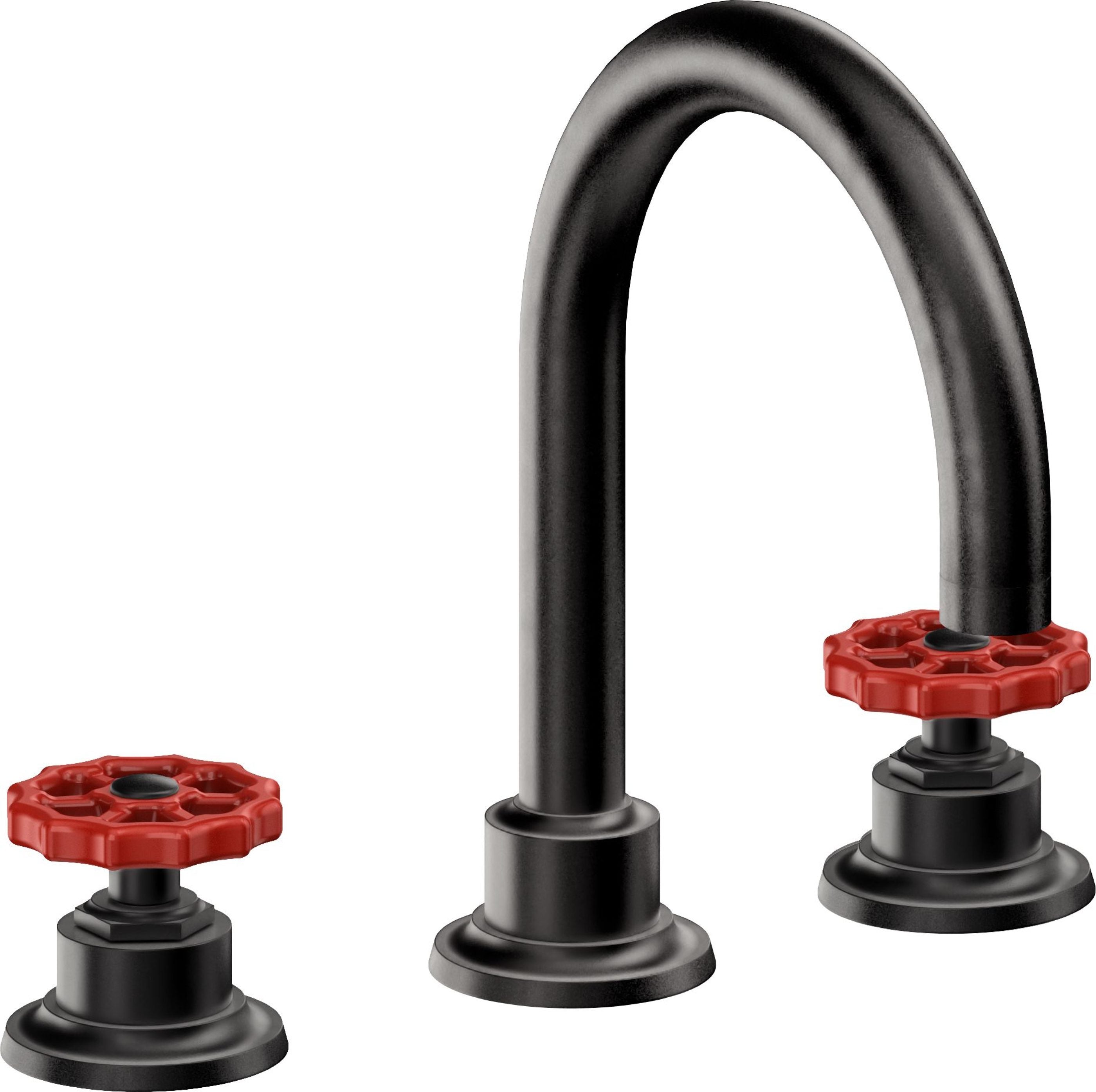 California Faucets - 8102WRZBF-MBLK - 8" Widespread Lavatory Faucet with Completely Finished ZeroDrain - Matte Black - Descanso Works