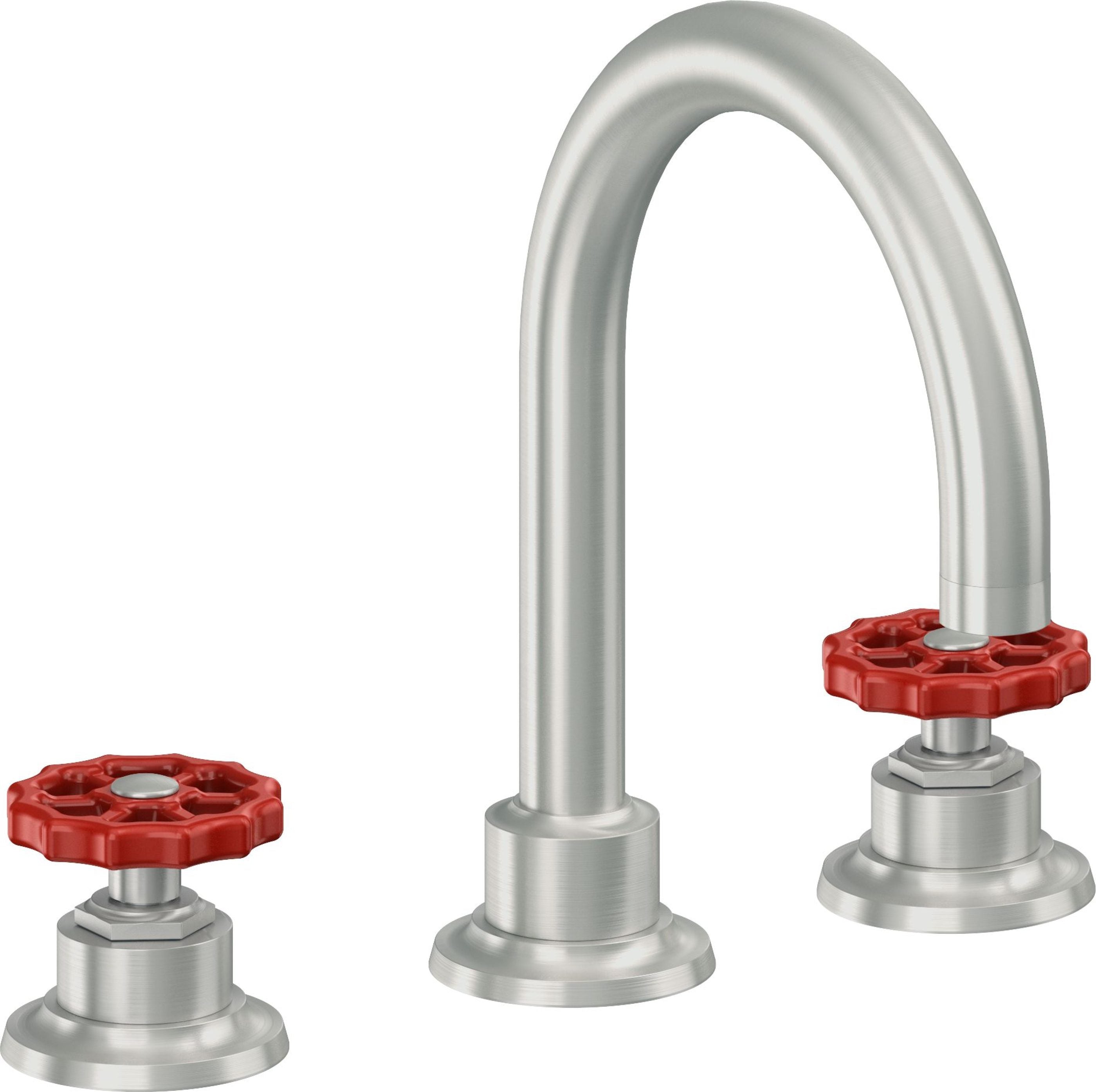 California Faucets - 8102WR-SC - 8" Widespread Lavatory Faucet - Satin Chrome (PVD) - Descanso Works