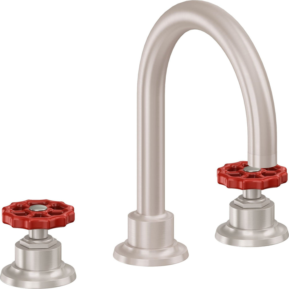 California Faucets - 8102WR-SN - 8" Widespread Lavatory Faucet - Satin Nickel  - Descanso Works