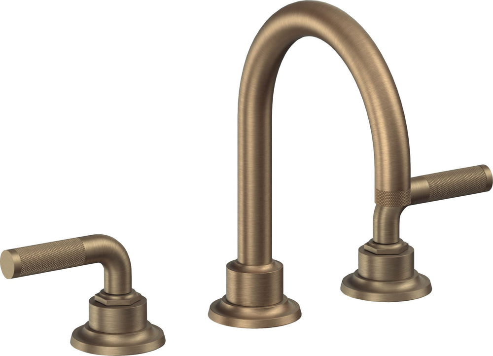 California Faucets - 3102KZBF-ABF - 8" Widespread Lavatory Faucet with Completely Finished ZeroDrain - Antique Brass Flat - Descanso