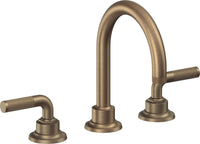 California Faucets - 3102KZB-ABF - 8" Widespread Lavatory Faucet with ZeroDrain - Antique Brass Flat - Descanso