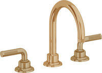 California Faucets - 3102K-BBU - 8" Widespread Lavatory Faucet - Burnished Brass Uncoated - Descanso