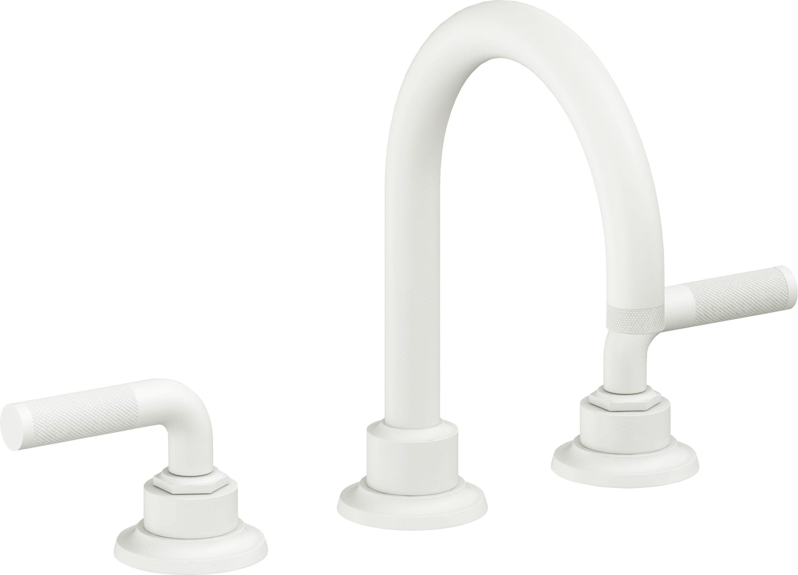 California Faucets - 3102KZBF-MWHT - 8" Widespread Lavatory Faucet with Completely Finished ZeroDrain - Matte White - Descanso