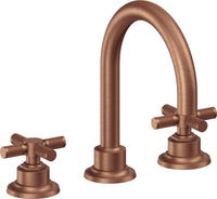 California Faucets - 3102XKZBF-ACF - 8" Widespread Lavatory Faucet with Completely Finished ZeroDrain - Antique Copper Flat - Descanso