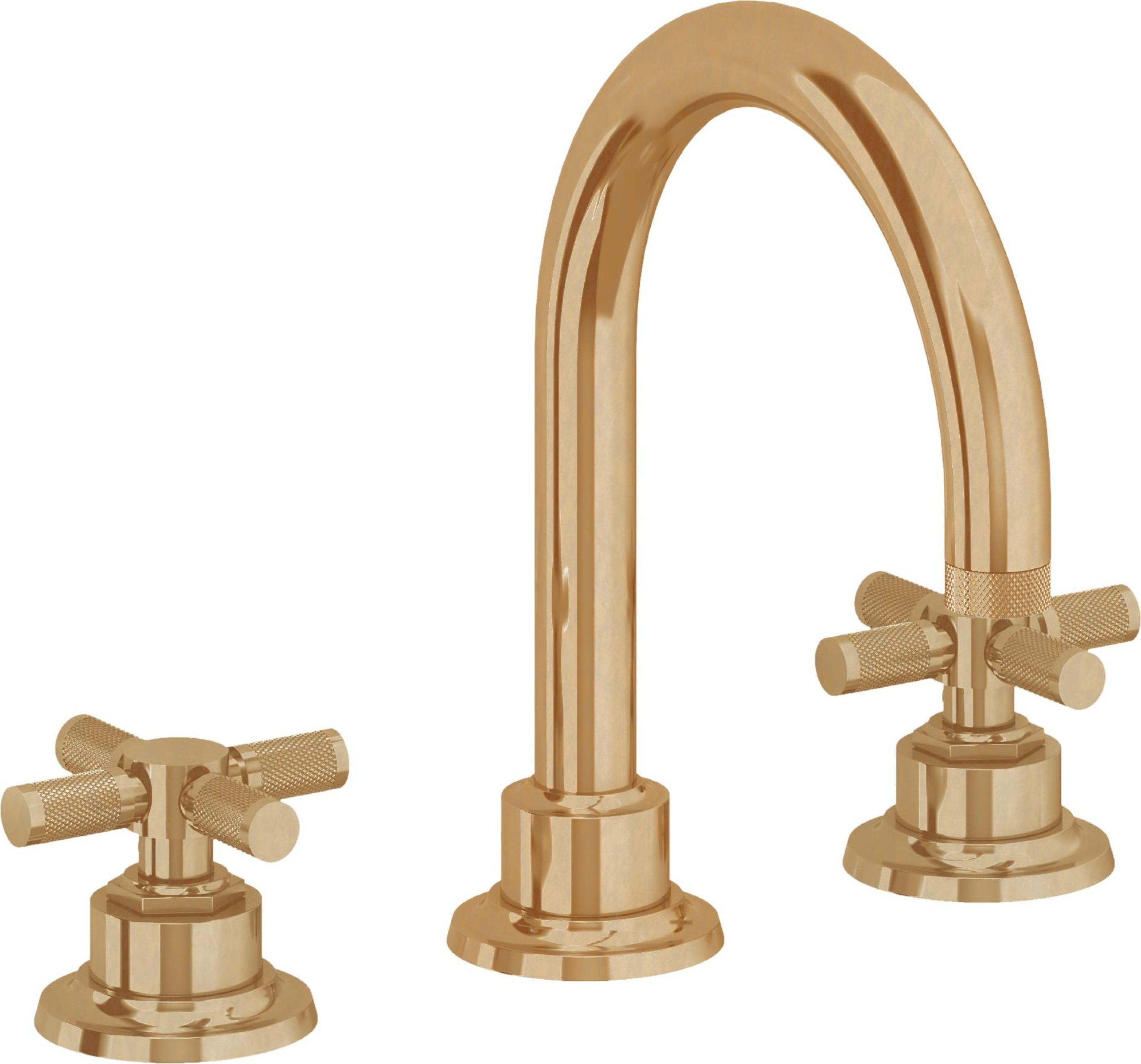 California Faucets - 3102XK-BBU - 8" Widespread Lavatory Faucet - Burnished Brass Uncoated - Descanso