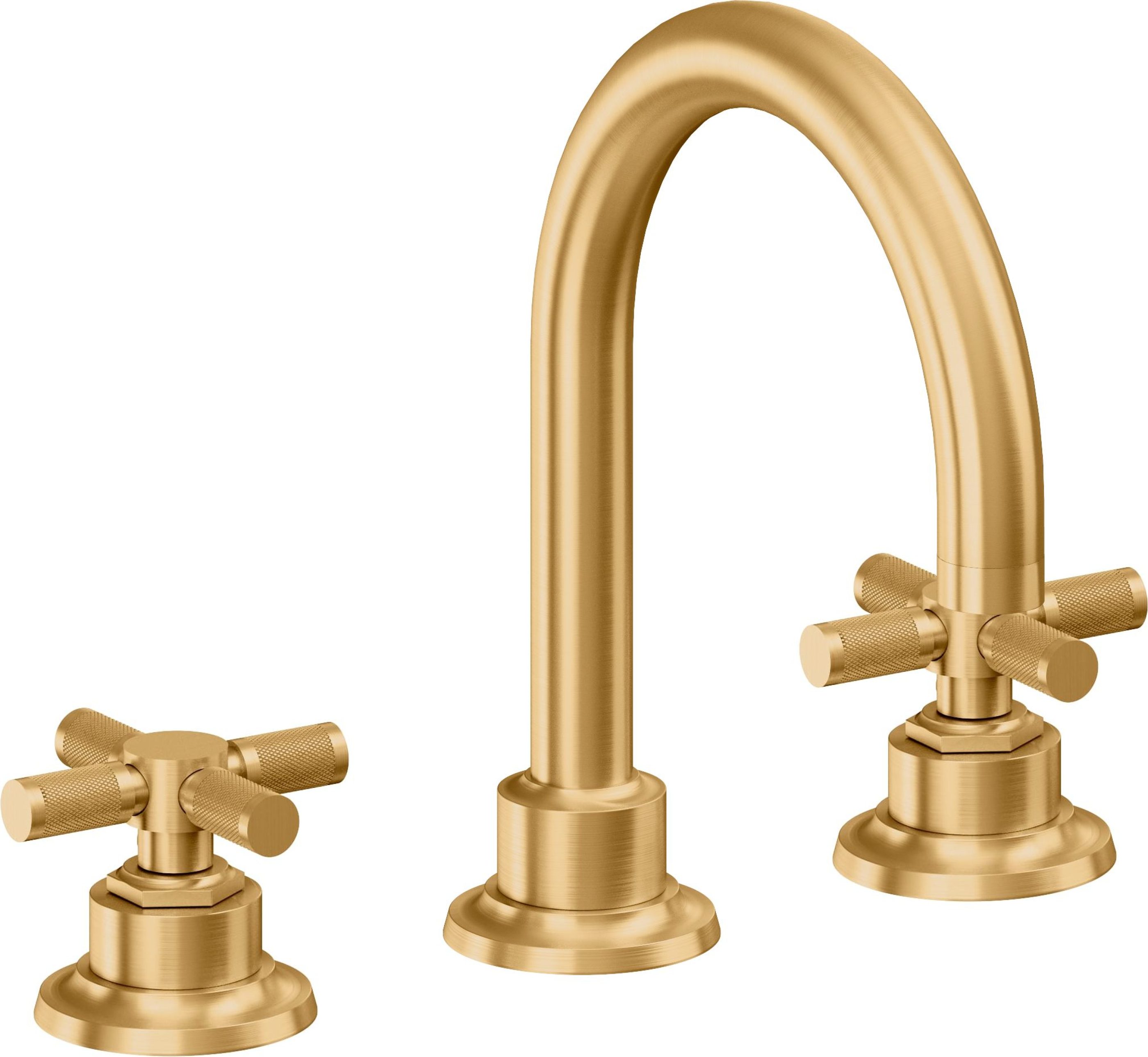 California Faucets - 3102XKZB-LSG - 8" Widespread Lavatory Faucet with ZeroDrain - Lifetime Satin Gold (PVD) - Descanso