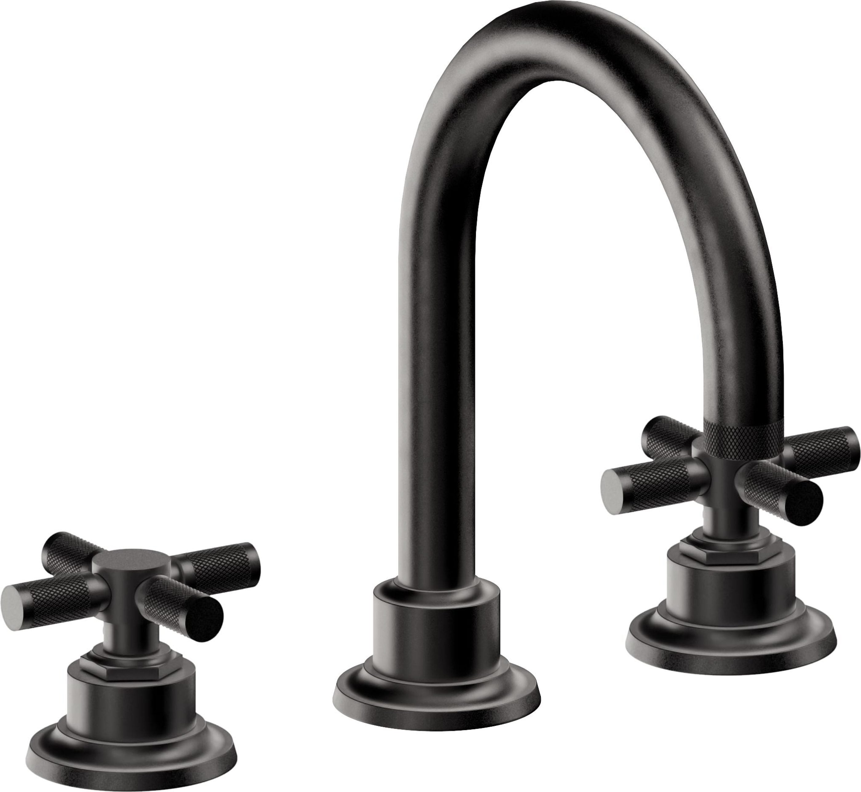 California Faucets - 3102XKZBF-MBLK - 8" Widespread Lavatory Faucet with Completely Finished ZeroDrain - Matte Black - Descanso