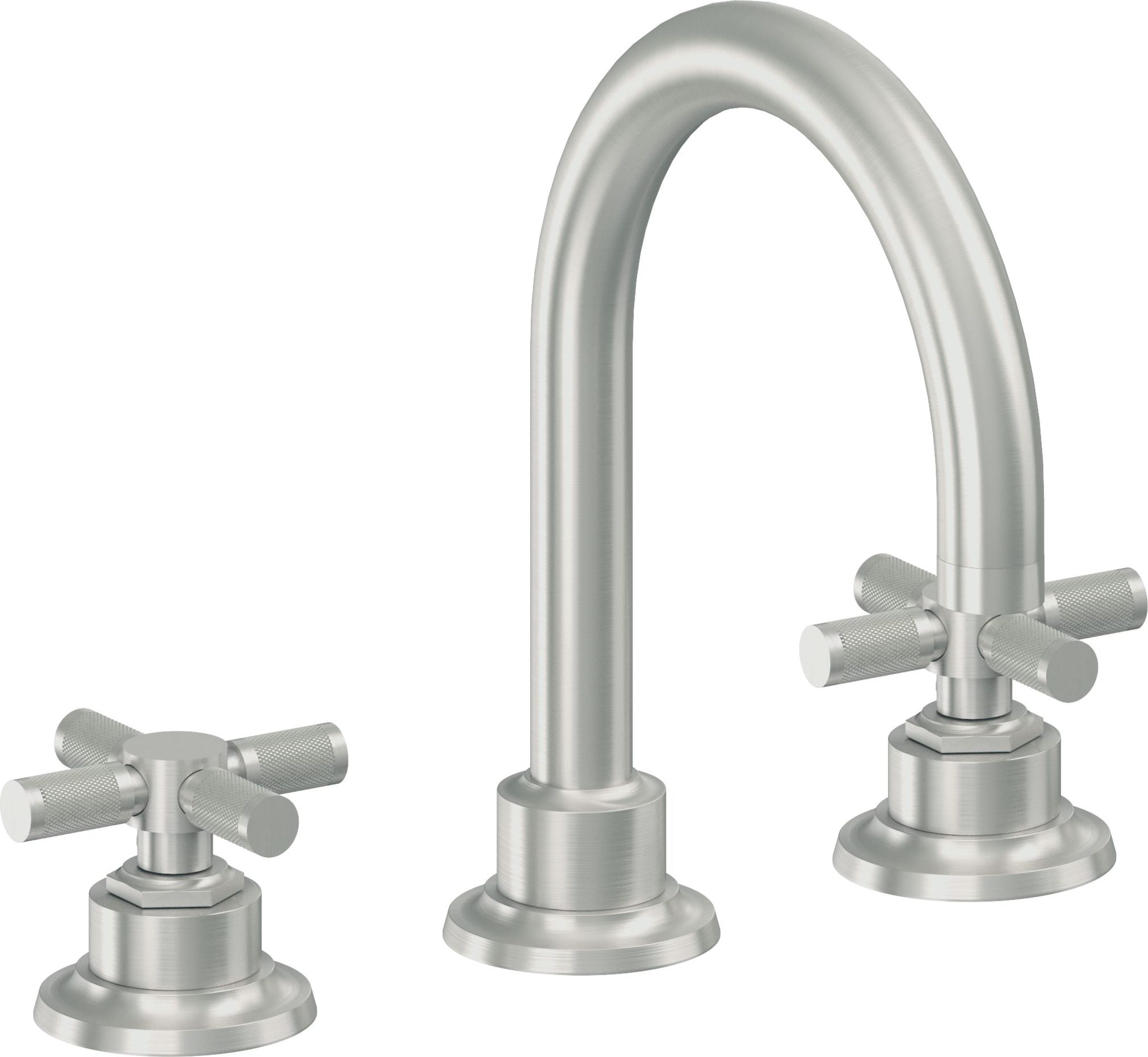 California Faucets - 3102XK-SC - 8" Widespread Lavatory Faucet - Satin Chrome (PVD) - Descanso