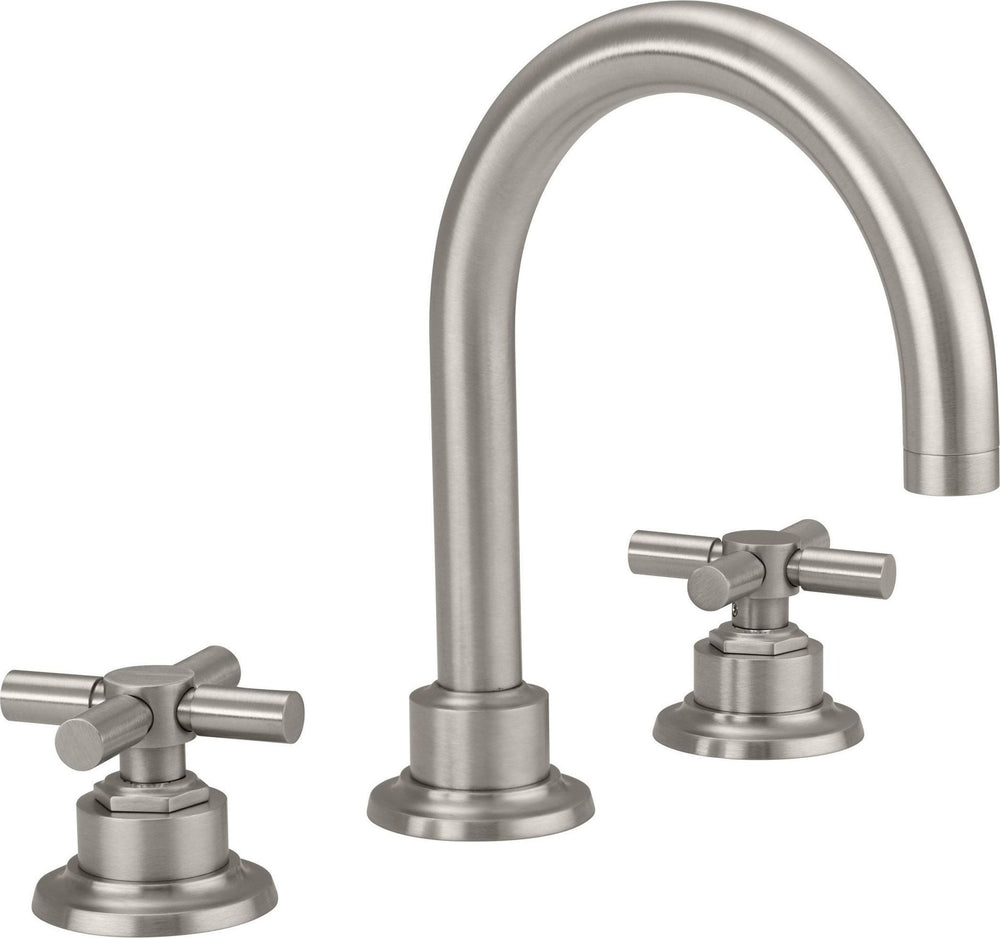 California Faucets - 3102XZB-SN - 8" Widespread Lavatory Faucet with ZeroDrain - Satin Nickel  - Descanso