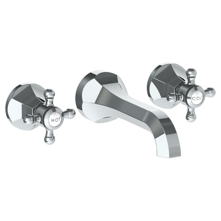 Wall Mounted 3 Hole Lavatory Set With 6 3/4" Ctc Spout