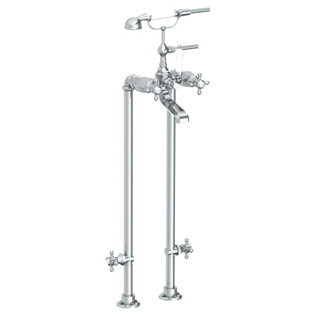 Floor Standing Bath Set With Hand Shower And Shut-Off Valves