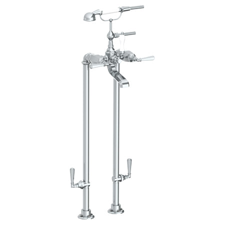 Floor Standing Bath Set With Hand Shower And Shut-Off Valves