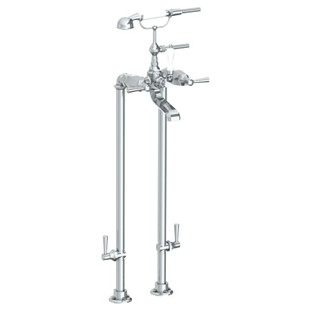 Floor Standing Bath Set With Hand Shower And Shut-Off Valves