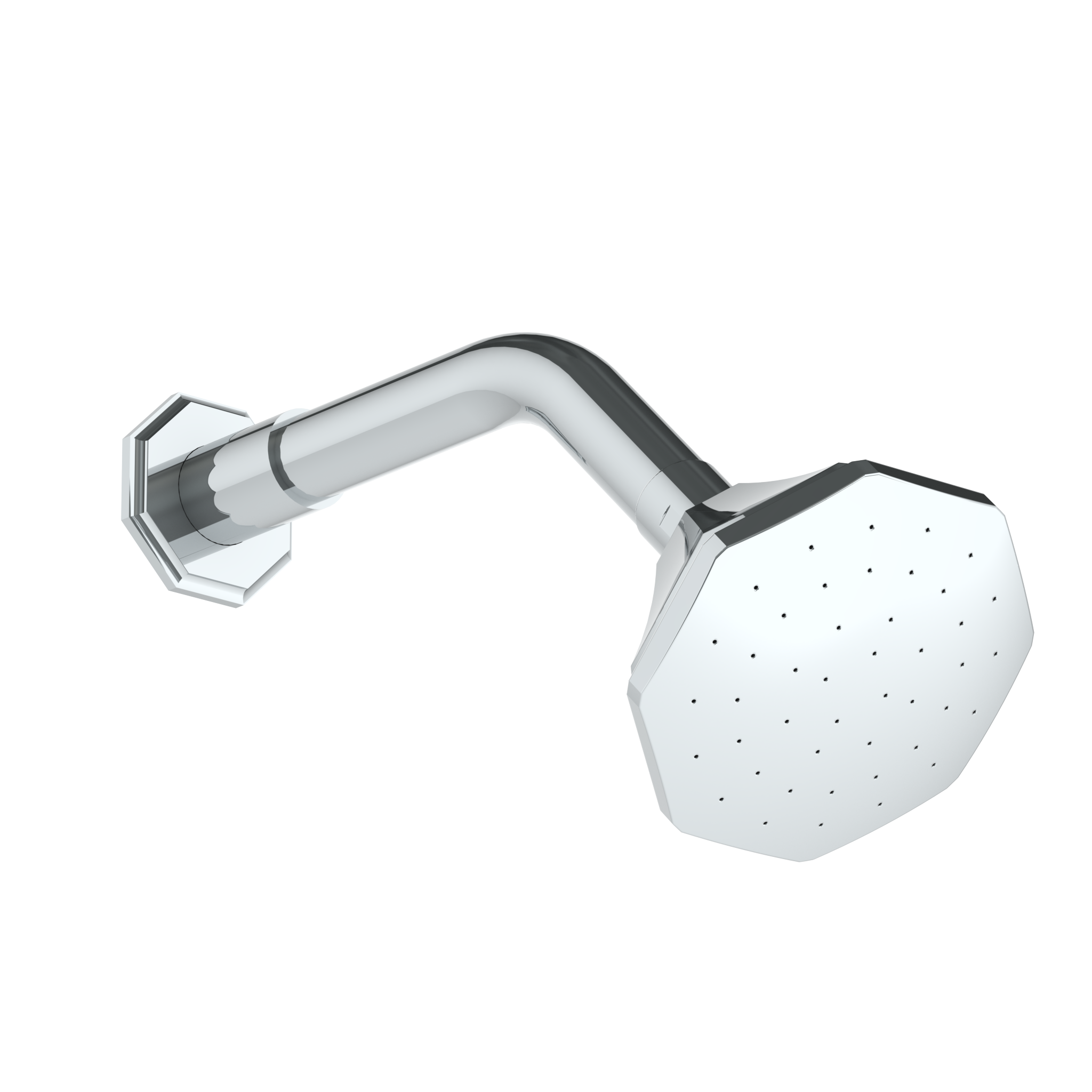 Wall Mounted Showerhead, 3 3/4"Dia, With 7 1/2" Arm And Flange