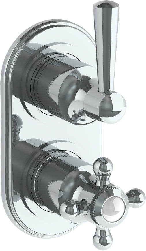 Wall Mounted Mini Thermostatic Shower Trim With Built-In Control, 3 1/2" X 6 1/4".