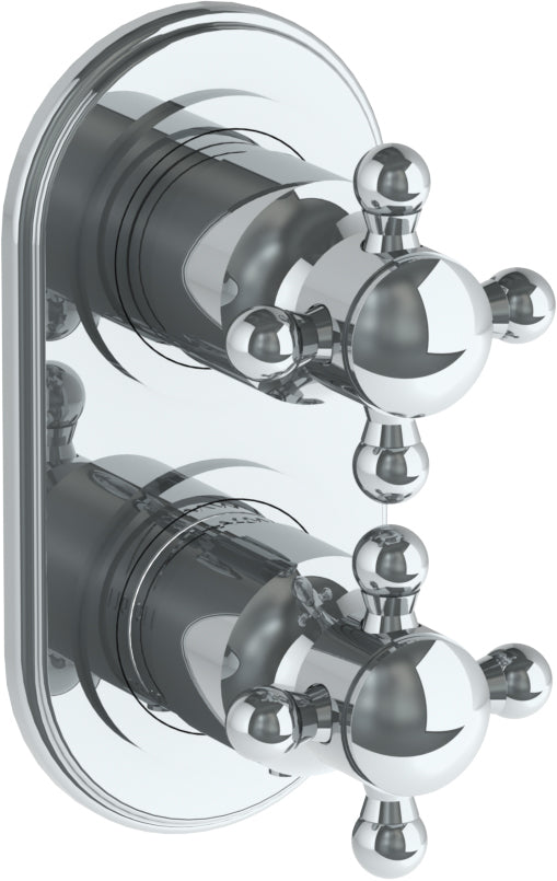 Wall Mounted Mini Thermostatic Shower Trim With Built-In Control, 3 1/2" X 6 1/4".