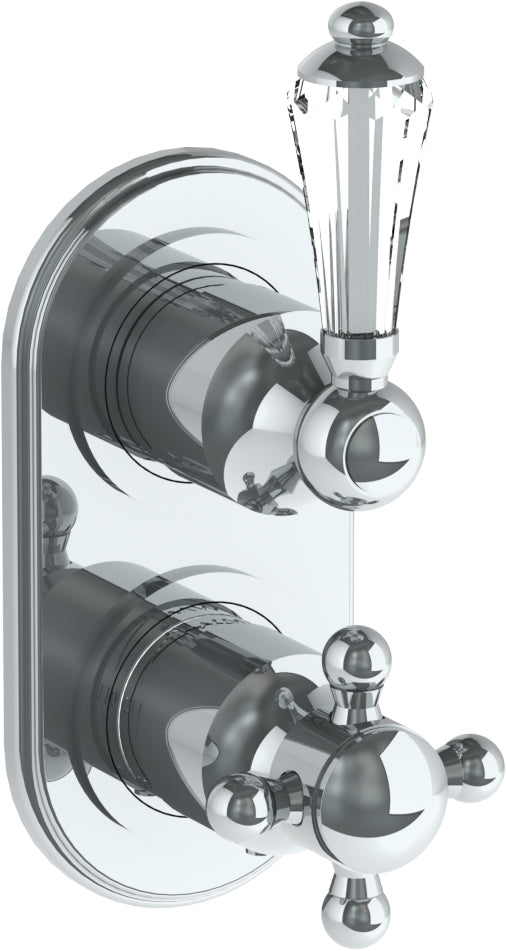 Wall Mounted Mini Thermostatic Shower Trim With Built-In Control, 3 1/2" X 6 1/4".