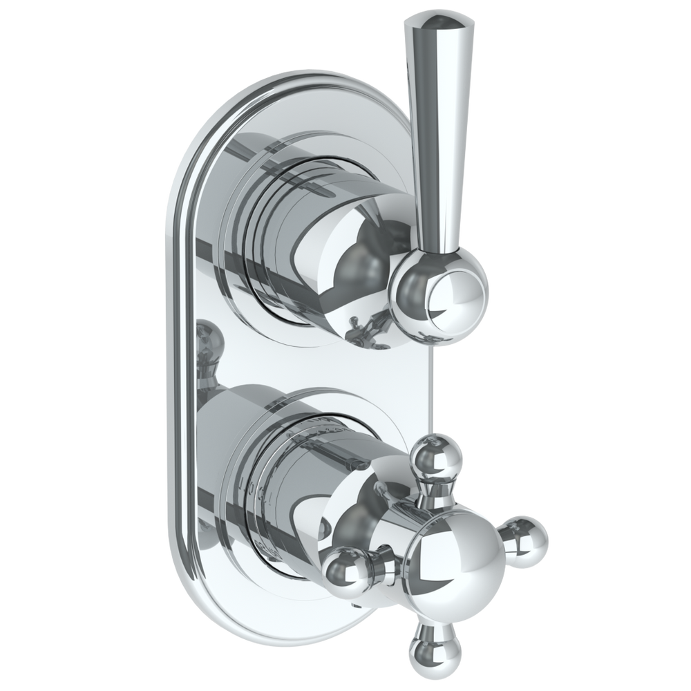 Wall Mounted Mini Thermostatic Shower Trim With Built-In Control, 3 1/2" X 6 1/4".