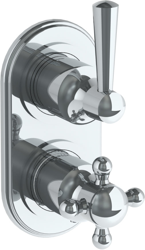 Wall Mounted Mini Thermostatic Shower Trim With Built-In Control, 3 1/2" X 6 1/4".