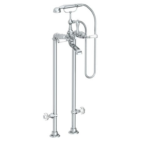 Floor Standing Bath Set With Hand Shower And Shut-Off Valves