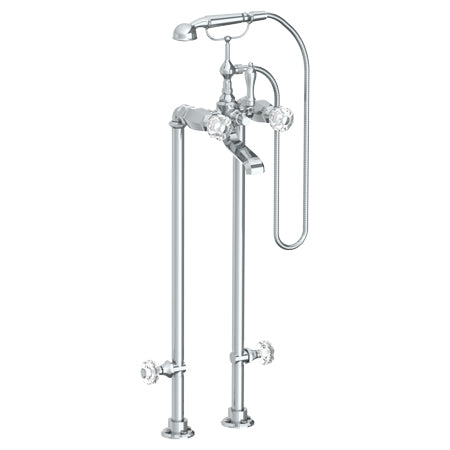 Floor Standing Bath Set With Hand Shower And Shut-Off Valves