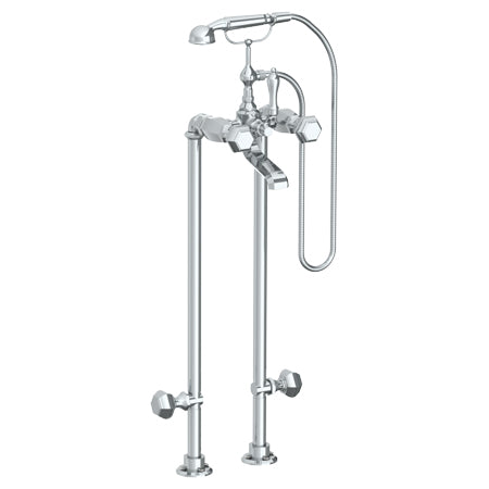 Floor Standing Bath Set With Hand Shower And Shut-Off Valves