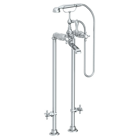 Floor Standing Bath Set With Hand Shower And Shut-Off Valves