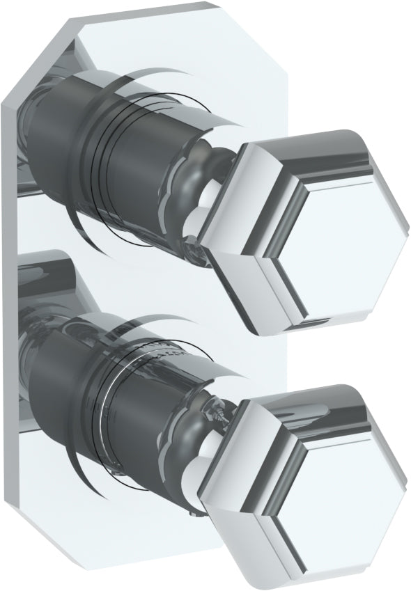 Wall Mounted Mini Thermostatic Shower Trim With Built-In Control, 3 1/2" X 6 1/4".