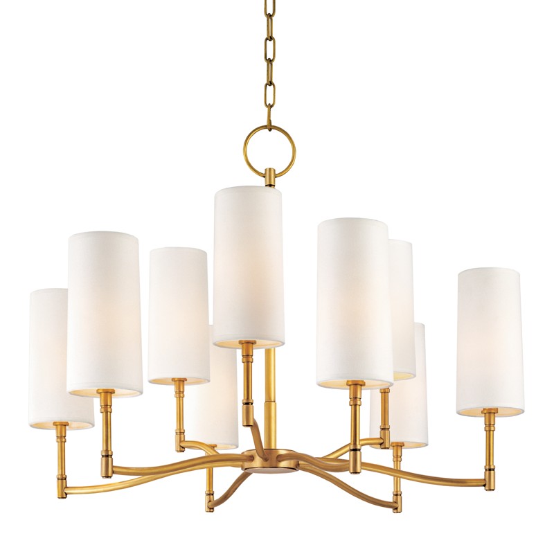 Hudson Valley - 369-AGB - Nine Light Chandelier - Dillon - Aged Brass