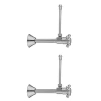 Quarter Turn Ceramic Disc Angle Pattern 1/2" Copper (Sweat fit) x 3/8" O.D. Faucet Supply Kit with Cross Handle and 20" Supply Tubes in Multiple Finishes - Maison&Co.