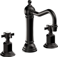 California Faucets - 3202ZBF-MBLK - 8" Widespread Lavatory Faucet with Completely Finished ZeroDrain - Matte Black - Montecito