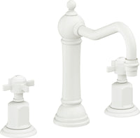 California Faucets - 3202ZBF-MWHT - 8" Widespread Lavatory Faucet with Completely Finished ZeroDrain - Matte White - Montecito