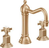 California Faucets - 3202ZBF-SBZ - 8" Widespread Lavatory Faucet with Completely Finished ZeroDrain - Satin Bronze (PVD) - Montecito