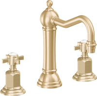 California Faucets - 3202ZBF-SB - 8" Widespread Lavatory Faucet with Completely Finished ZeroDrain - Satin Brass (PVD) - Montecito