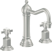 California Faucets - 3202ZB-SC - 8" Widespread Lavatory Faucet with ZeroDrain - Satin Chrome (PVD) - Montecito