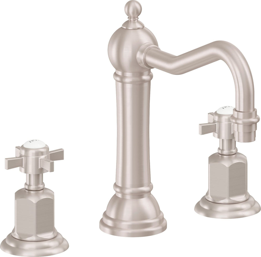 California Faucets - 3202ZB-SN - 8" Widespread Lavatory Faucet with ZeroDrain - Satin Nickel  - Montecito