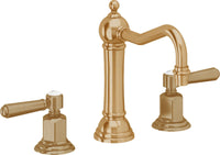 California Faucets - 3302ZB-BBU - 8" Widespread Lavatory Faucet with ZeroDrain - Burnished Brass Uncoated - Montecito