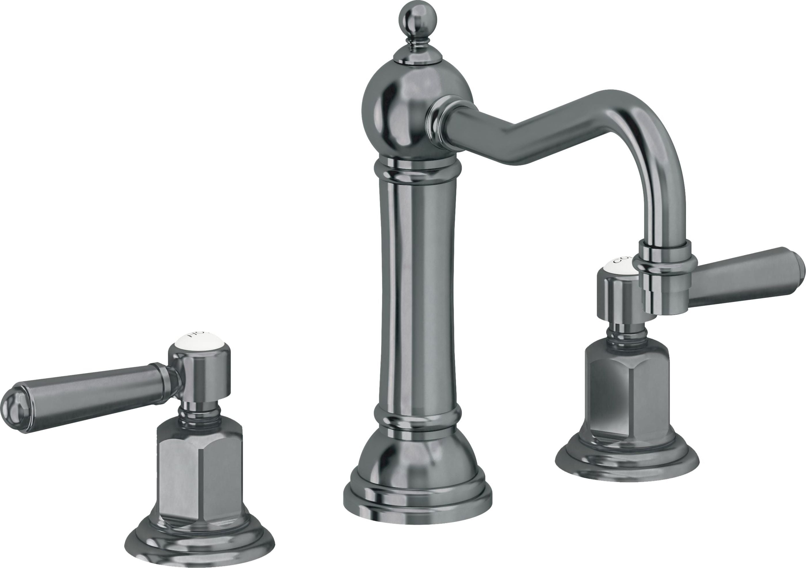 California Faucets - 3302ZB-BLKN - 8" Widespread Lavatory Faucet with ZeroDrain - Black Nickel (PVD) - Montecito