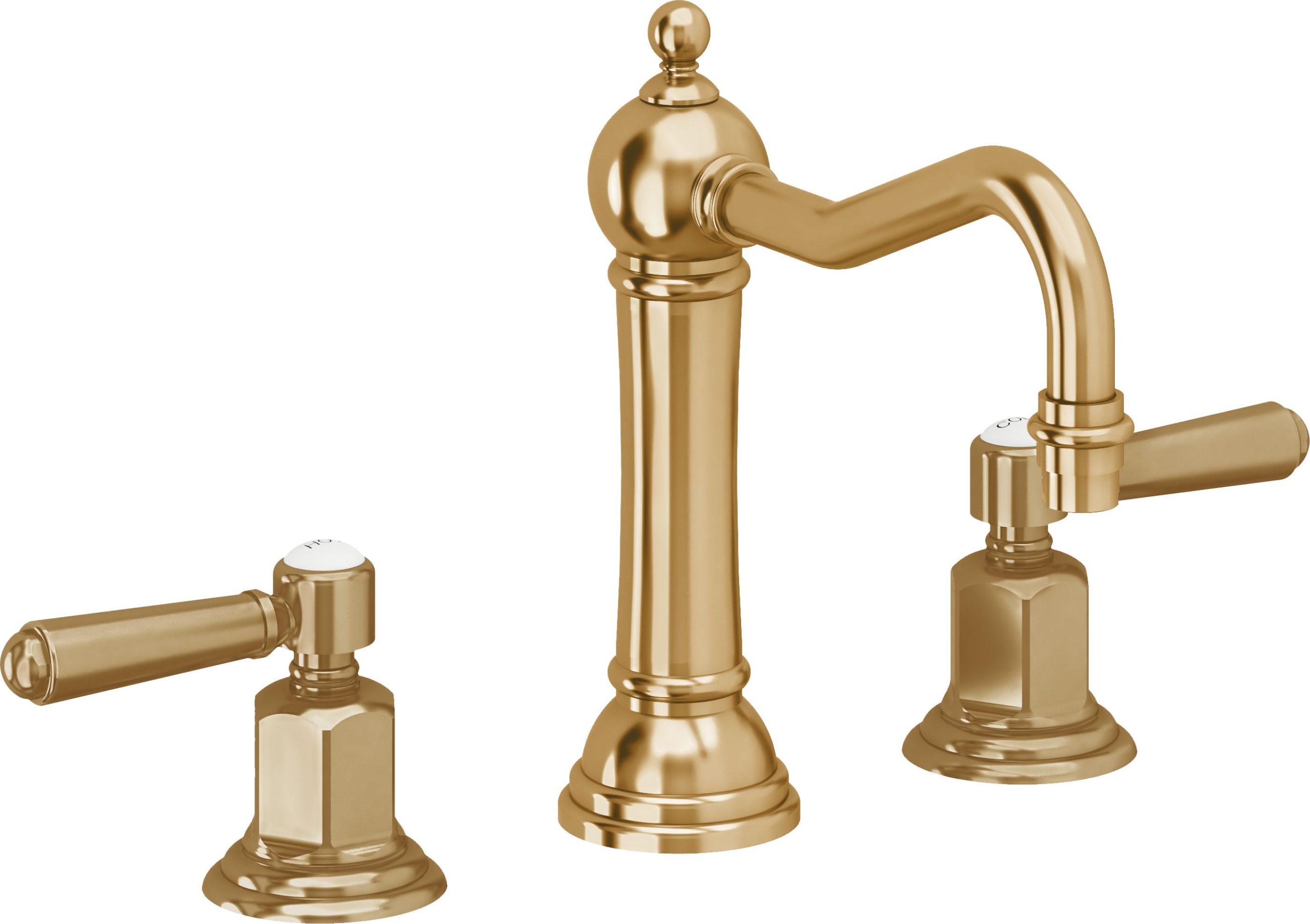 California Faucets - 3302ZB-FRG - 8" Widespread Lavatory Faucet with ZeroDrain - French Gold (PVD) - Montecito