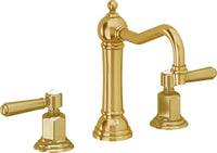 California Faucets - 3302ZB-LPG - 8" Widespread Lavatory Faucet with ZeroDrain - Lifetime Polished Gold (PVD) - Montecito